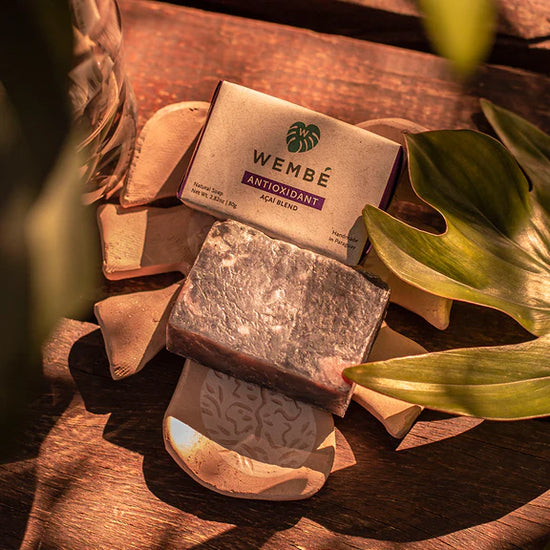 Wembe Schokoladen Seife auf Blatt 